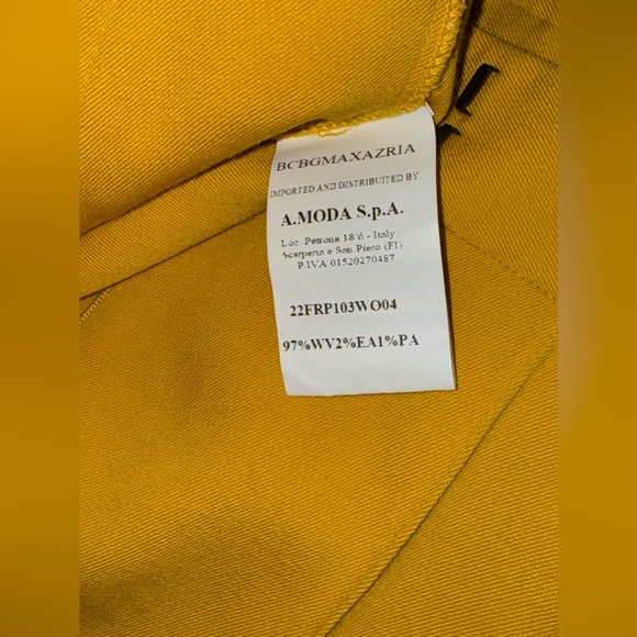 BCBGMAXAZRIA Yellow Leg Pants 40 - Picture 8 of 10